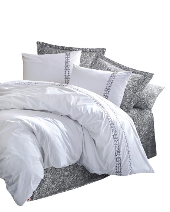 L'essentiel linge de maison Paola - Gris y Blanco